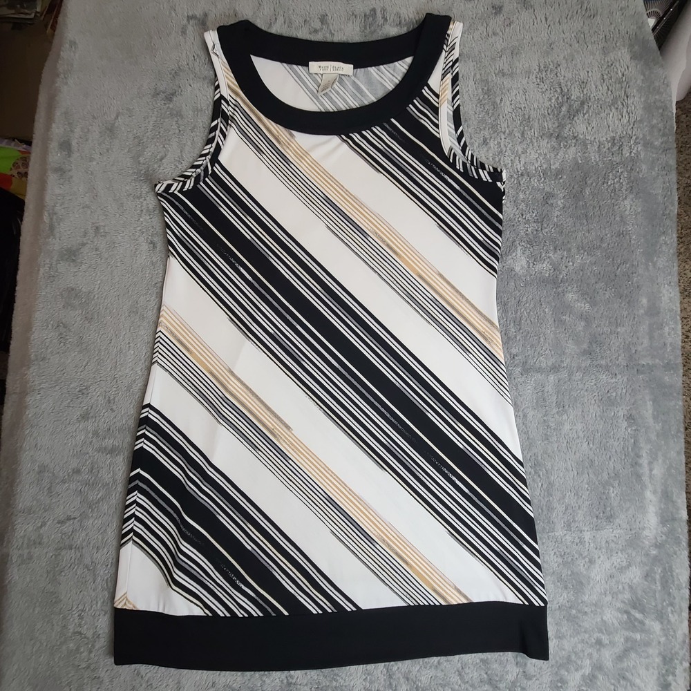 White House Black Market Mini Dress Diagonal Stripes Size Small